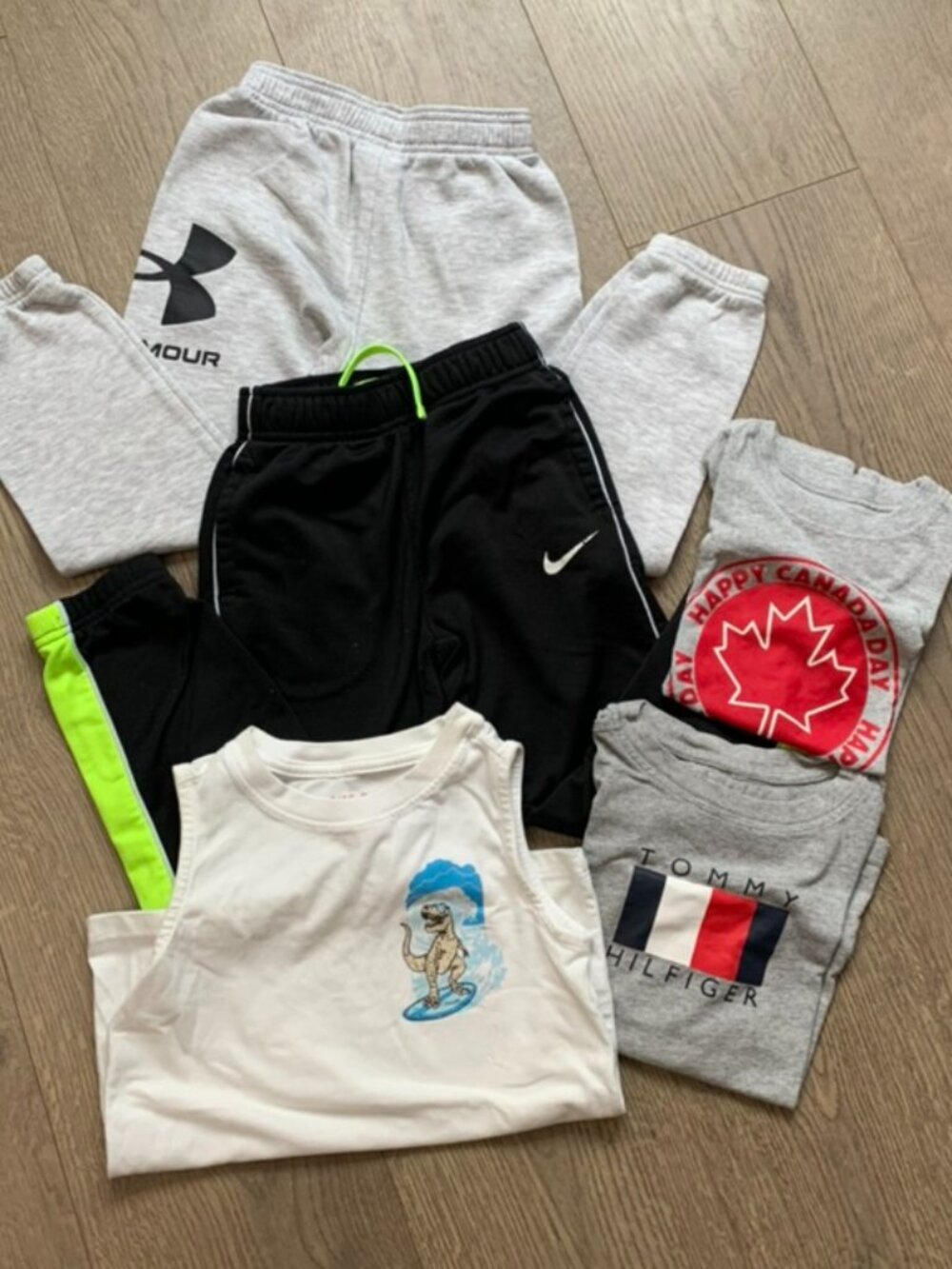 Bundle of Boy's clothes size 5 (pants, t-shirt, tank) and 6 (pants)